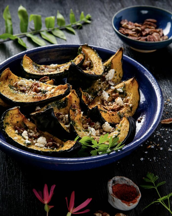 Roasted+Squash+with+Pesto+and+Crumbled+Goat+Cheese+TABLE+Magazine