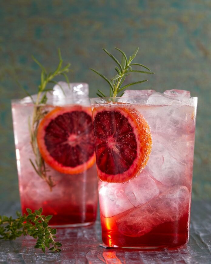blood orange colored cocktail