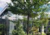 2 Pittsburgh Restaurants Where the Atmosphere Matches the Meal a landscape of greenery amongst patio furniture outside a building with full length windows