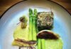 These 7 Pittsburgh Restaurants Take Allergies into Consideration a round plate with asparagus, ramps, salmon roe and spinach with a cream sauce