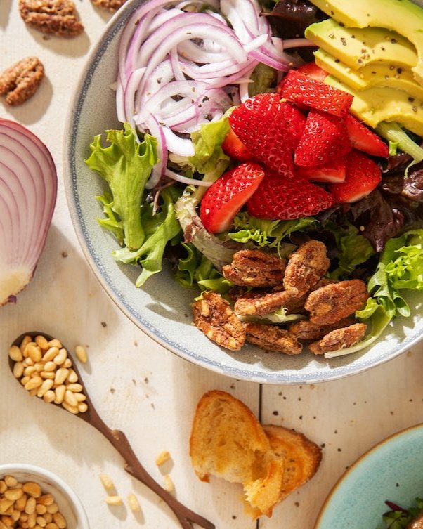 “Fresh fresh fresh” is the best way to describe this refreshing strawberry pecan salad.