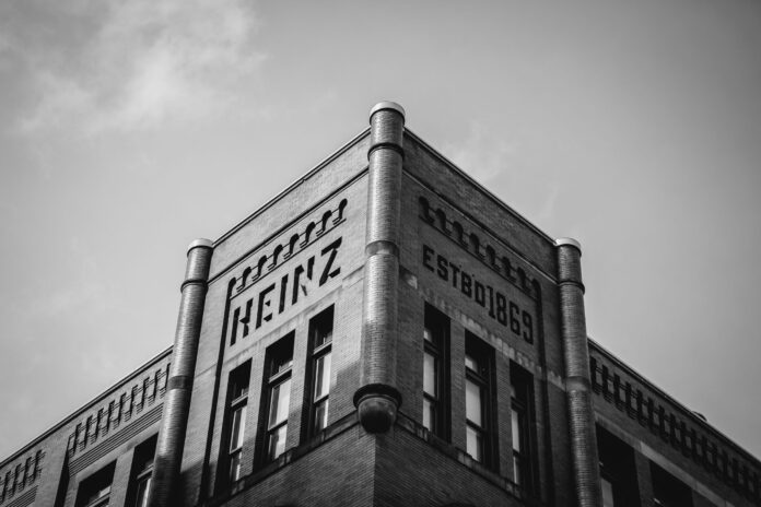Black and white shot of Heinz Building Pittsburgh, A Major Pittsburgh Brand
