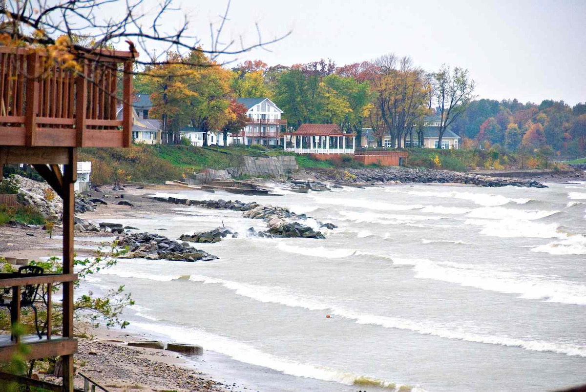 The shore of Geneva-on-the-Lake, Ohio