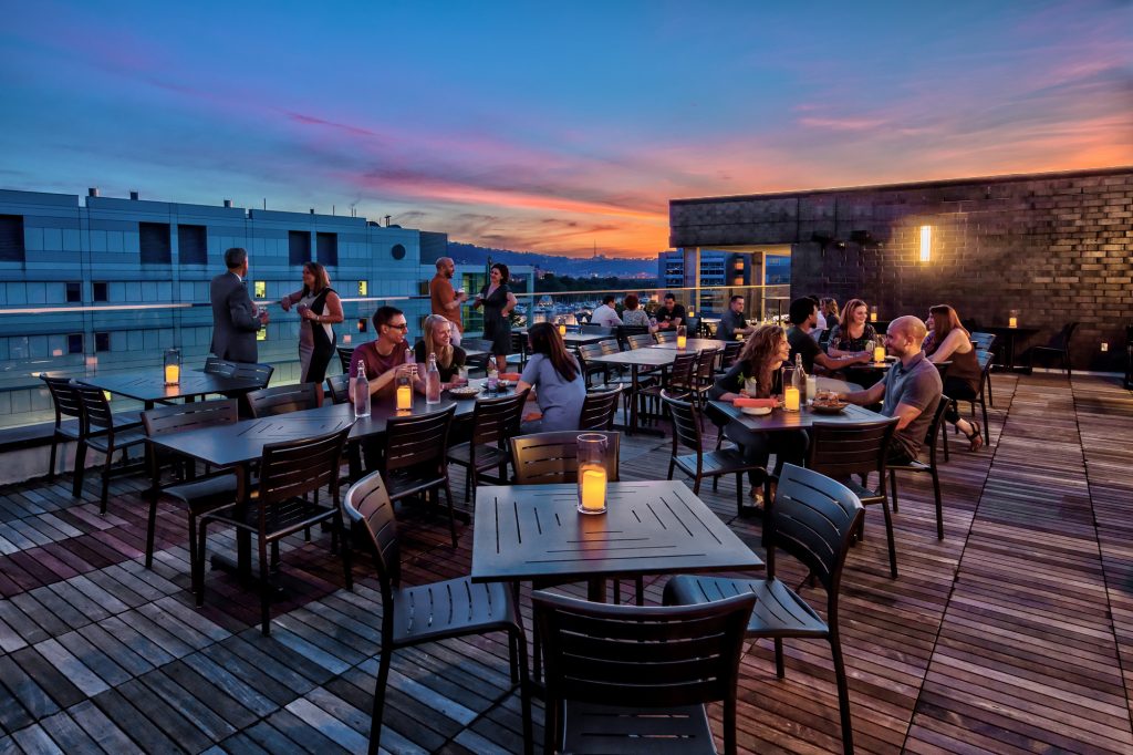 A sunset at Over Eden in Pittsburgh, a great date spot 