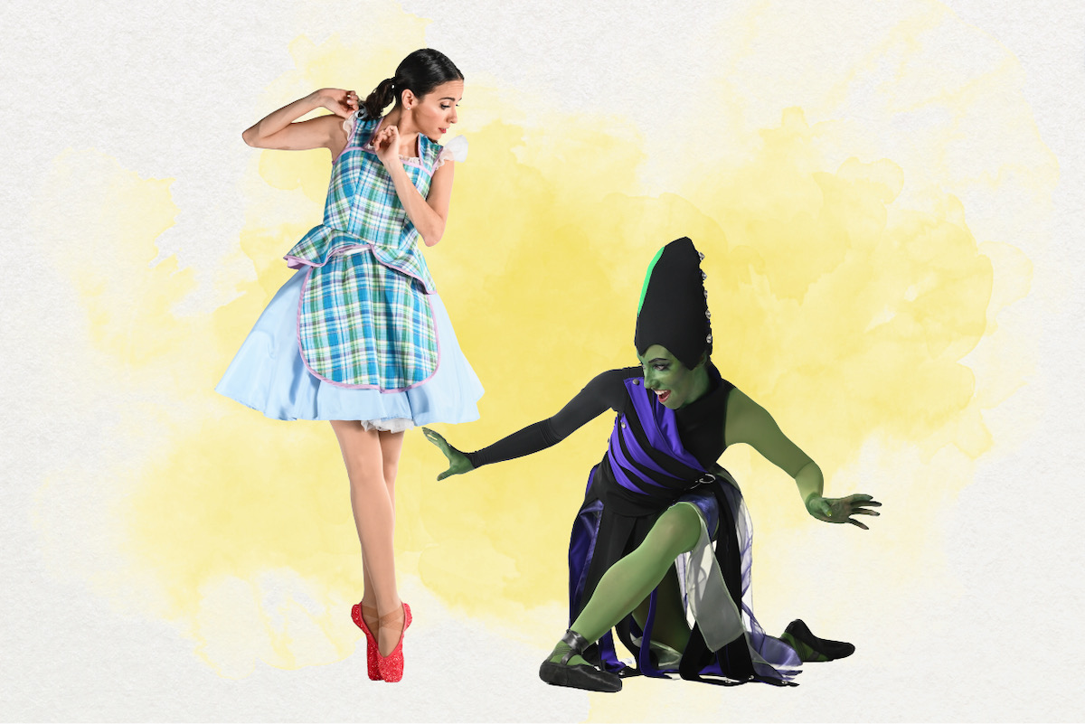 Dorothy and the Wicked Witch of the West from the Wizard of Oz in ballet costumes