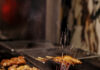 Golden Gai, Curated Izakaya from Richard DeShantz Group, Now Open The countertop at Golden Gai, with a meal cooking