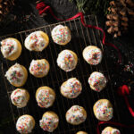 A tray of Italian wedding cookies