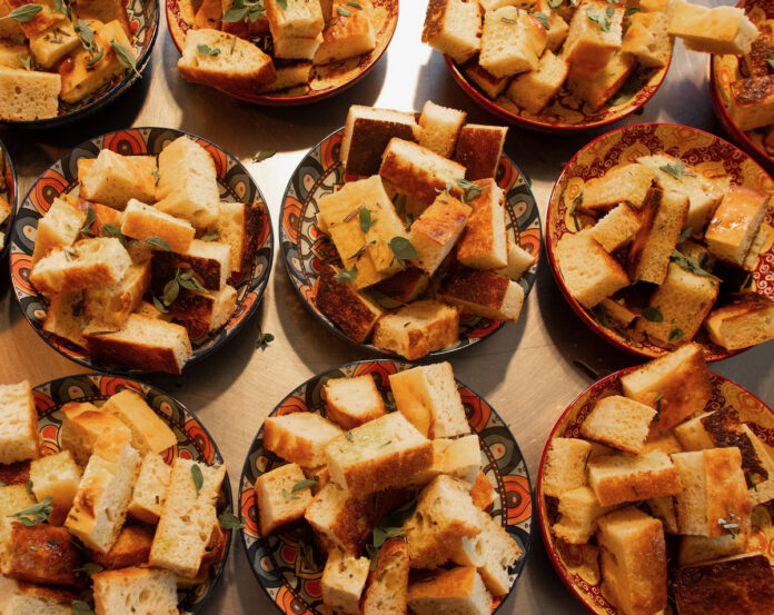Plates of focaccia