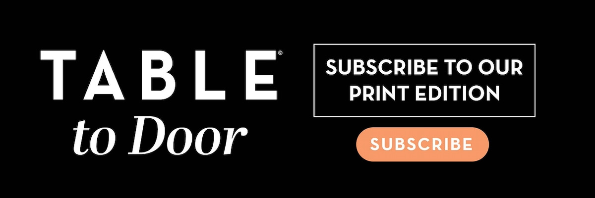 A black banner with the TABLE magazine logo in large white text and an orange button to subscribe