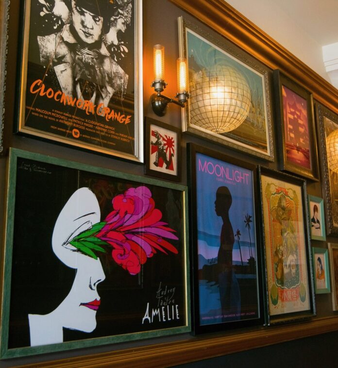 A set of posters inside Row House CInema, one of Pittsburgh's best indie movie theaters