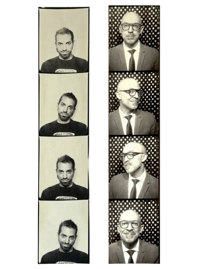 A set of film rolls depicting Mario Rossero at different life stages.