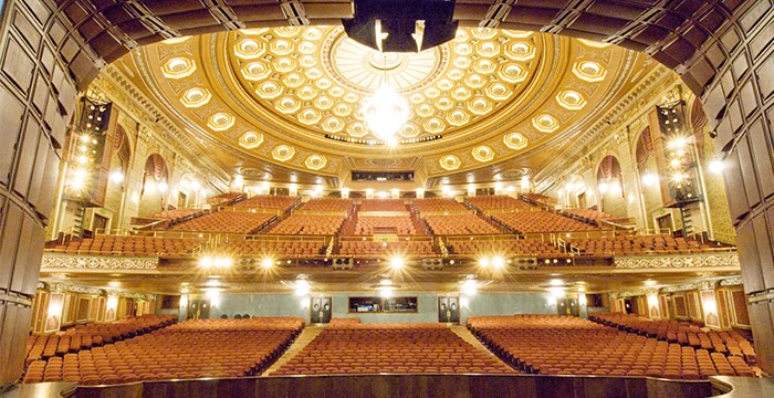 The golden interior of Pittsburgh's Benedum Theater.