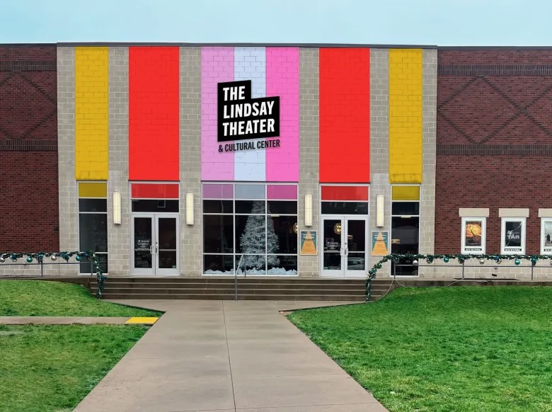 The colorful exterior of the Lindsay Theater in Sewickley.