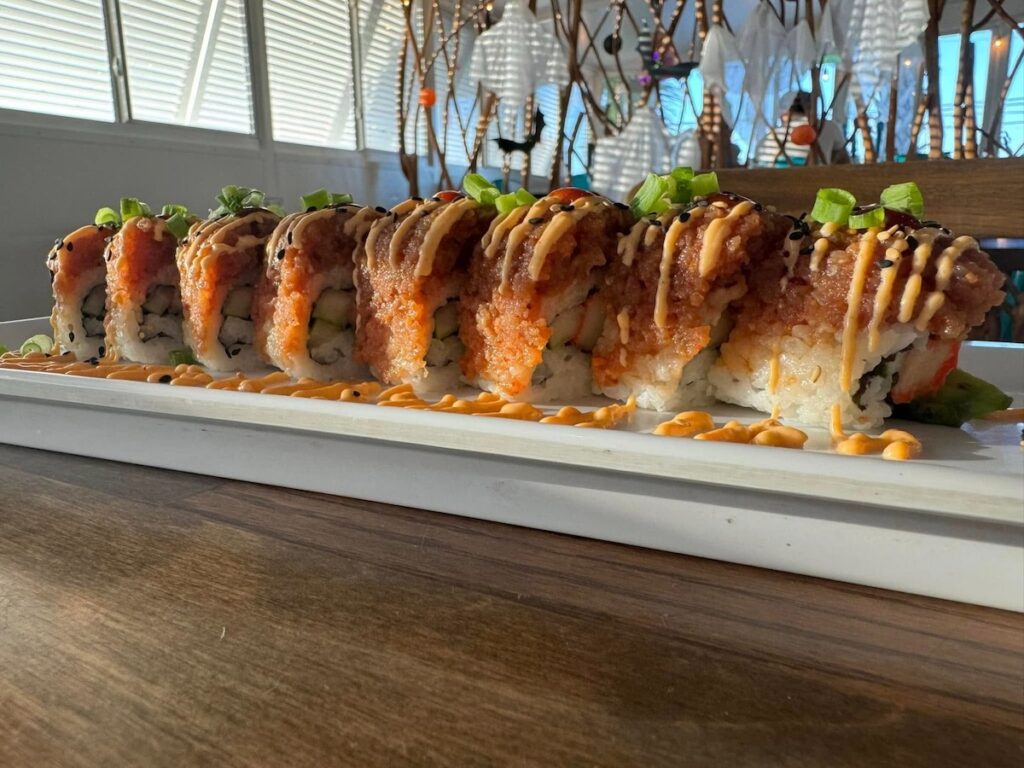 A set of sushi rolls at Slippery Mermaid in Sewickley.