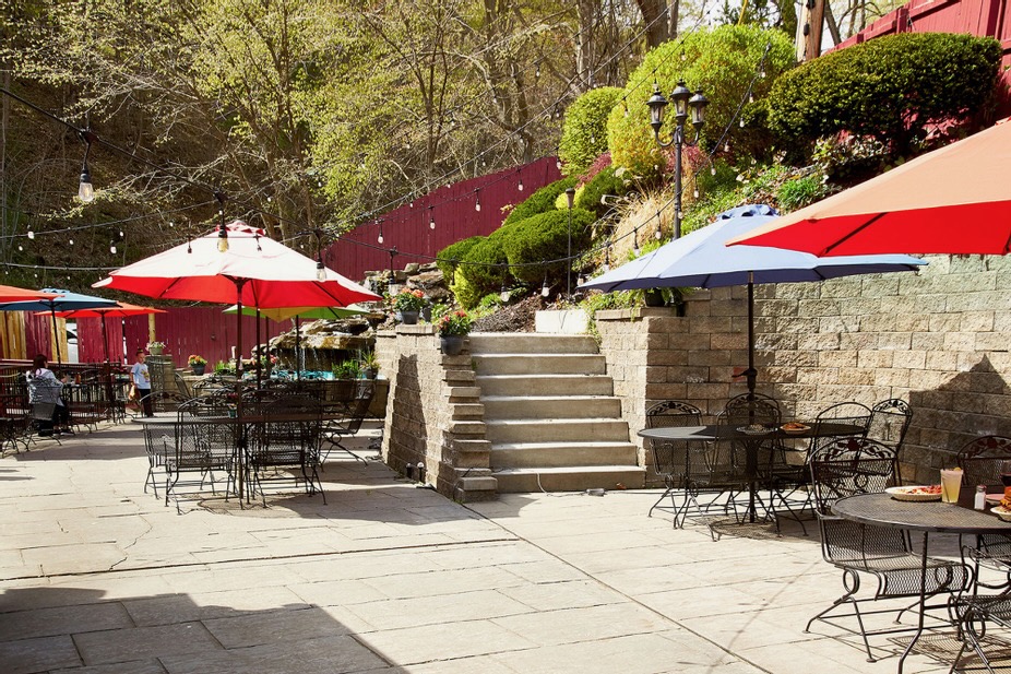 The outdoor dining at Sunny Jim's Tavern.