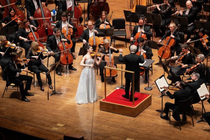 A performance happening at the Pittsburgh Symphony Orchestra.