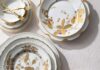 Shopping for Warm Neutrals in Pittsburgh A serious of Warm gold and white plates designed by Melissa Ewen in Pittsburgh.