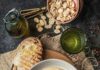 Fava Bean Puree with Sautéed Chicory A creamy and flavorful puree made from fresh fava beans. This vibrant green spread is rich in taste and perfect for adding a burst of freshness to your dishes.