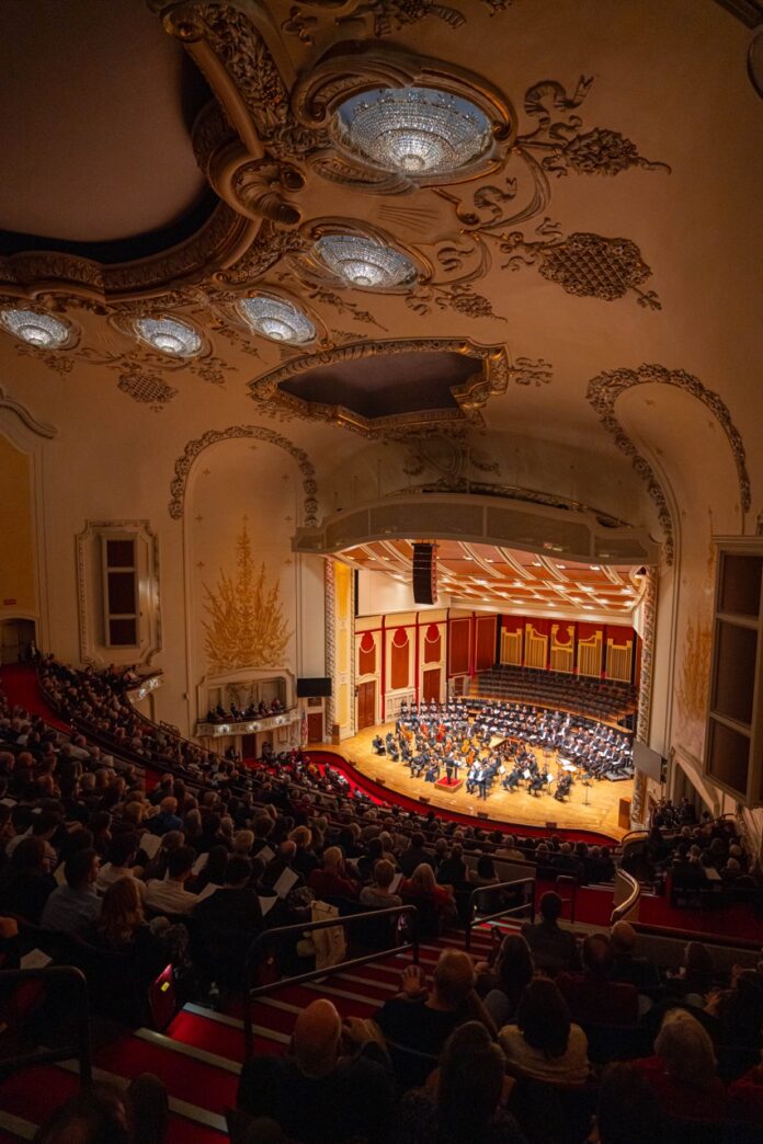 2025 Pittsburgh Symphony Productions to Delight Your Ears A photo from the top of Heinz Hall in Pittsburgh during a Pittsburgh Symphony Orchestra show.