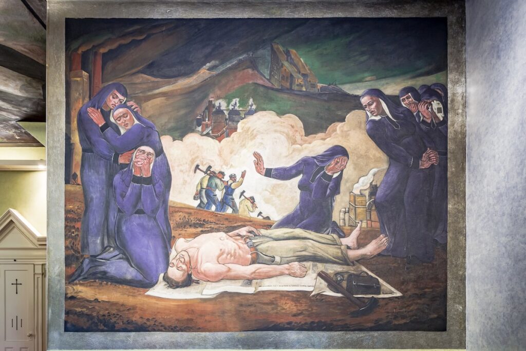 The image of immigrant mothers mourning their sons, as painted by Maxo Vanka