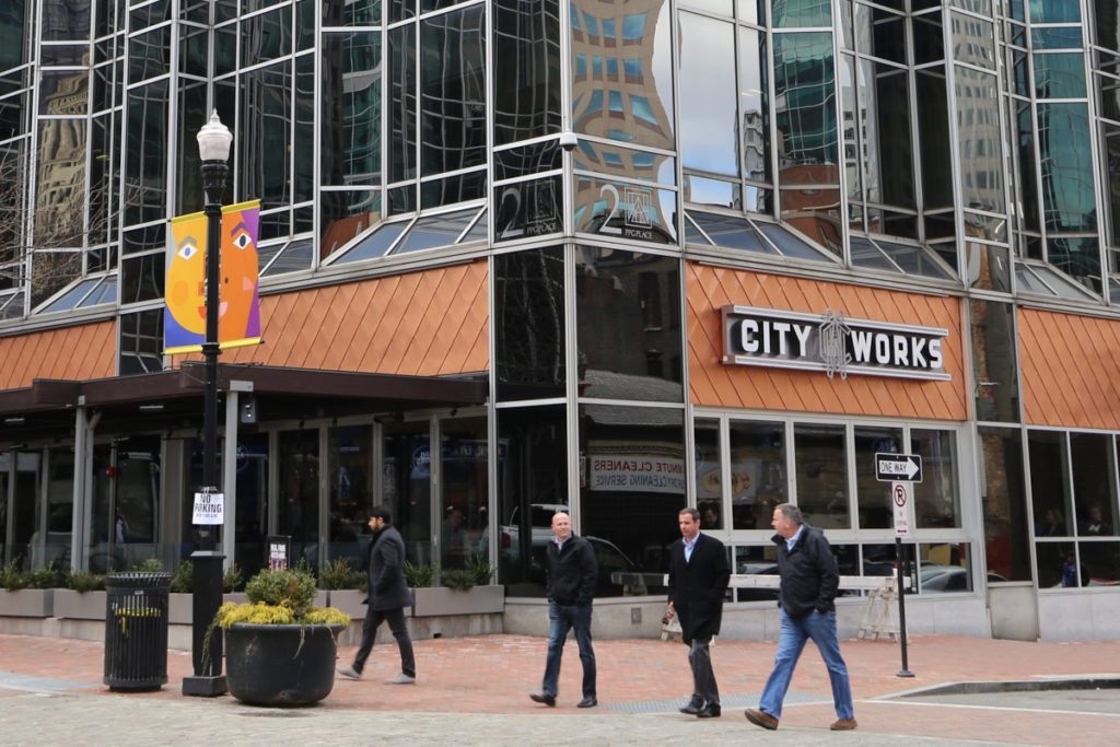 The exterior of City Works at PPG place.