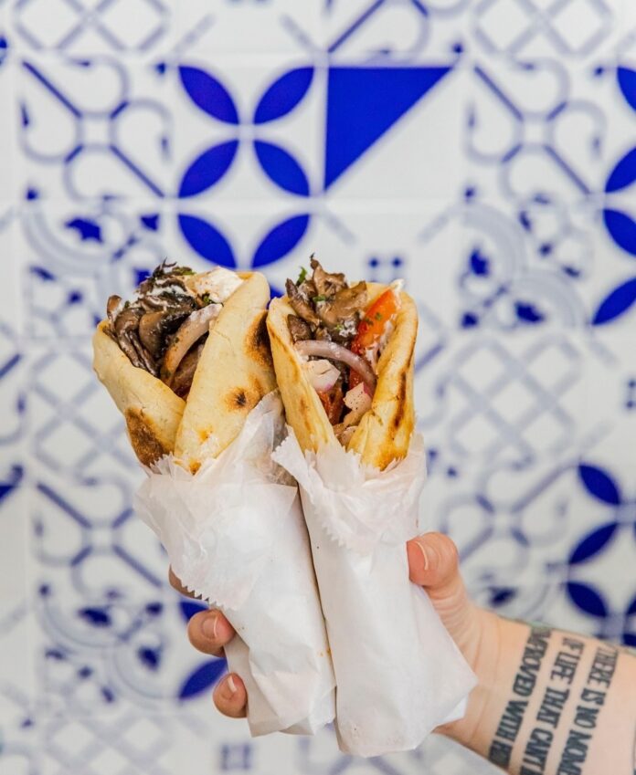 A pair of souvlaki sandwiches from Anthos in Mt. Lebanon