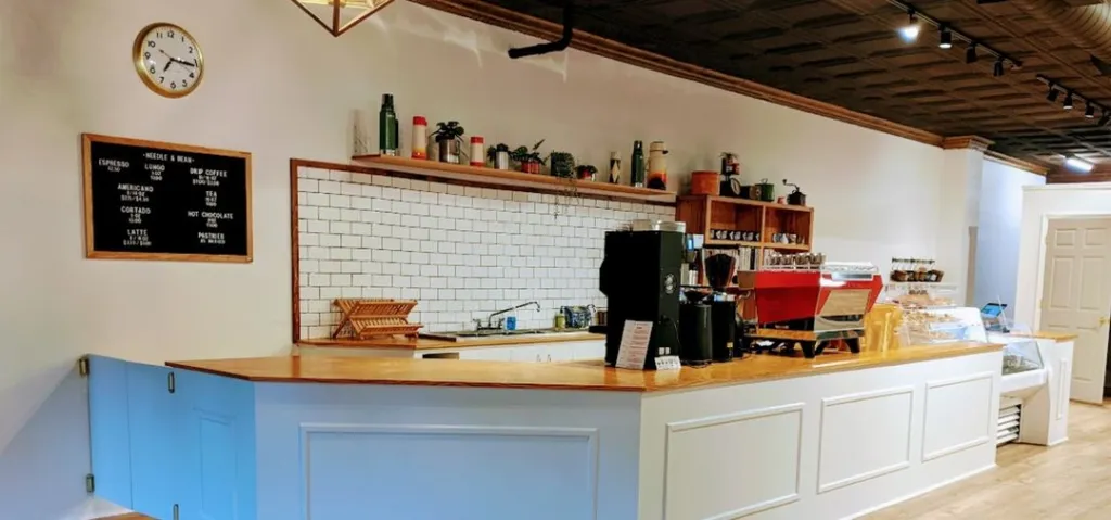 The interior of Needle and Bean, a coffeeshop in Mt. Lebanon.