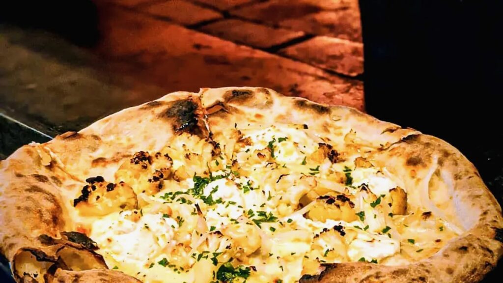 A large, luscious pizza from Pizzaiolo Primo.