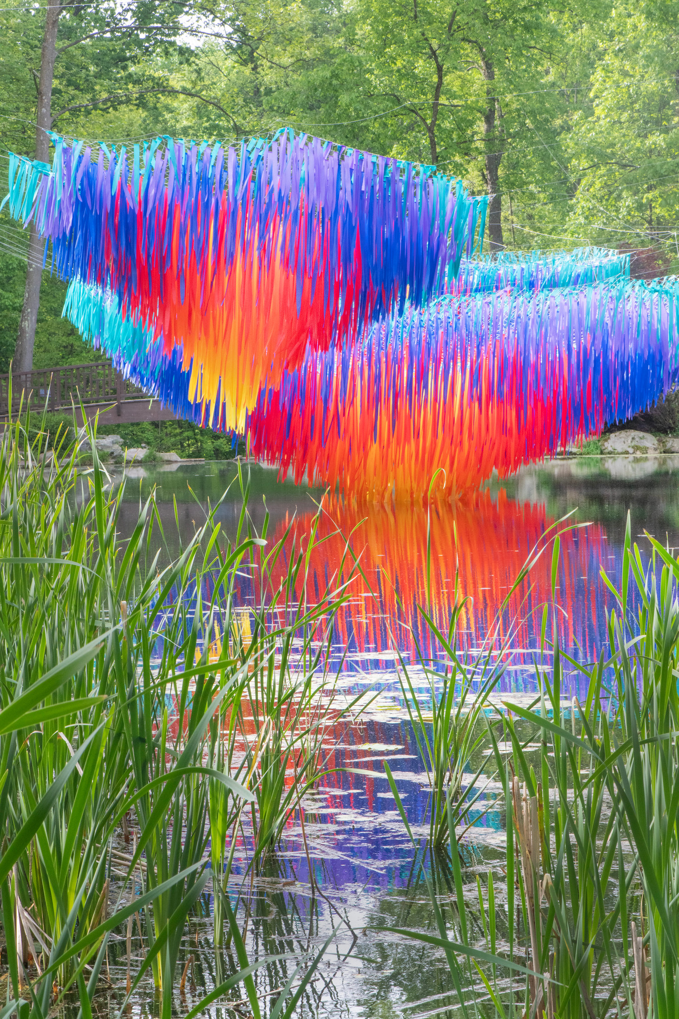 A Garden Conversation, art in the pond