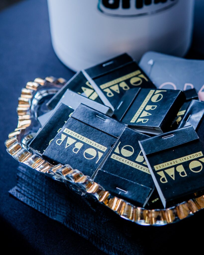 A basket of Lo Bar match packs.