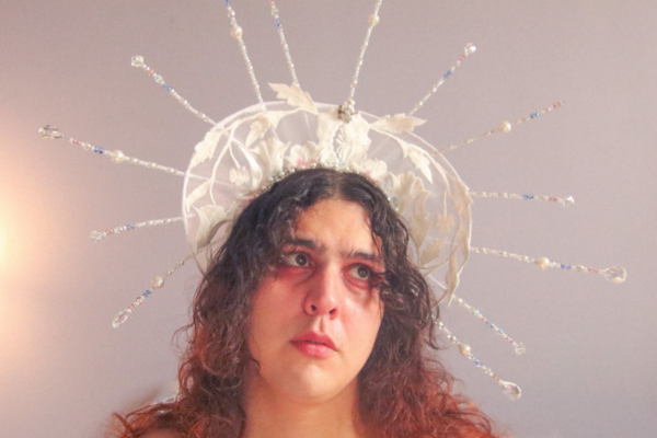 Moire Del Carmen with halo type head dress 