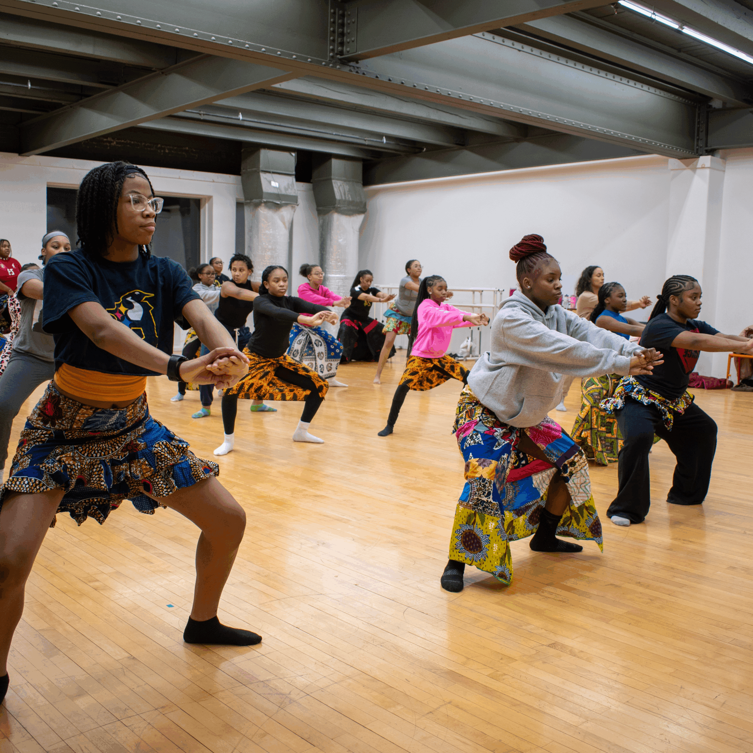People dancing in a dance studio