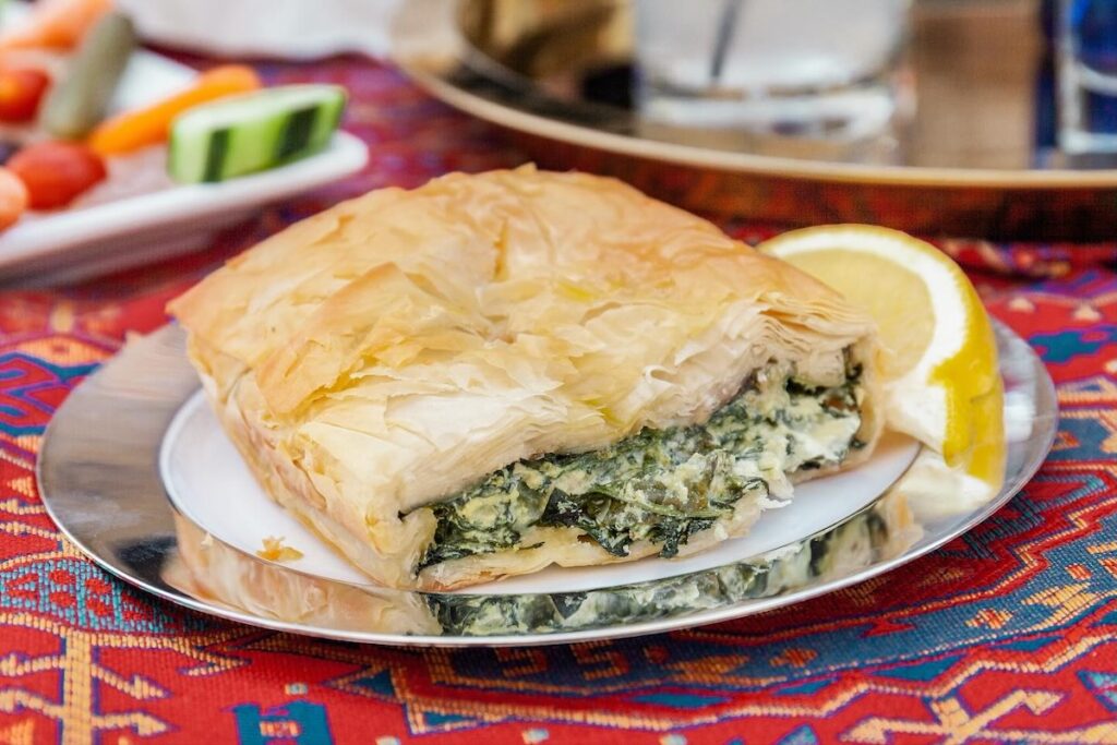 A spinach and feta dish from Khalil's in Oakland.