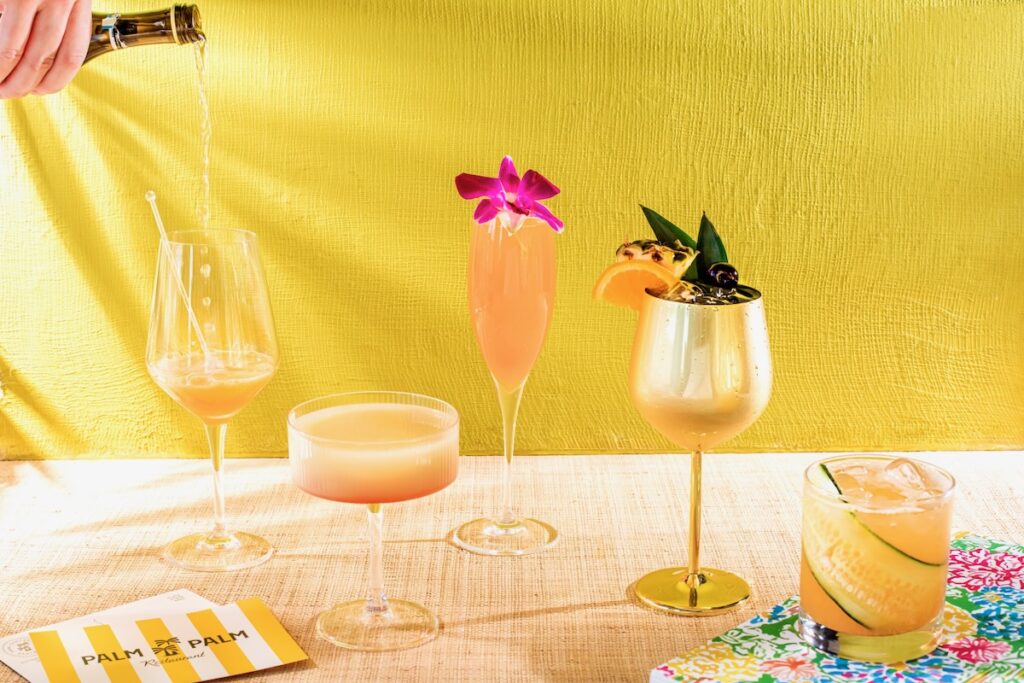 A series of cocktails from Palm Palm.