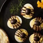 spooky spider deviled eggs