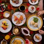 A delectable brunch dish featuring a savory combination of sweet potato and pork belly hash, creating a satisfying and flavorful meal to start the day.