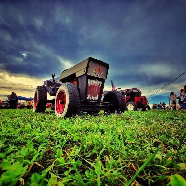 Customized tractor with monster face at a Pittsburgh fall festival event.