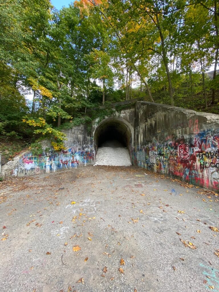An abandoned haunted railway tunnel in Pittsburgh.