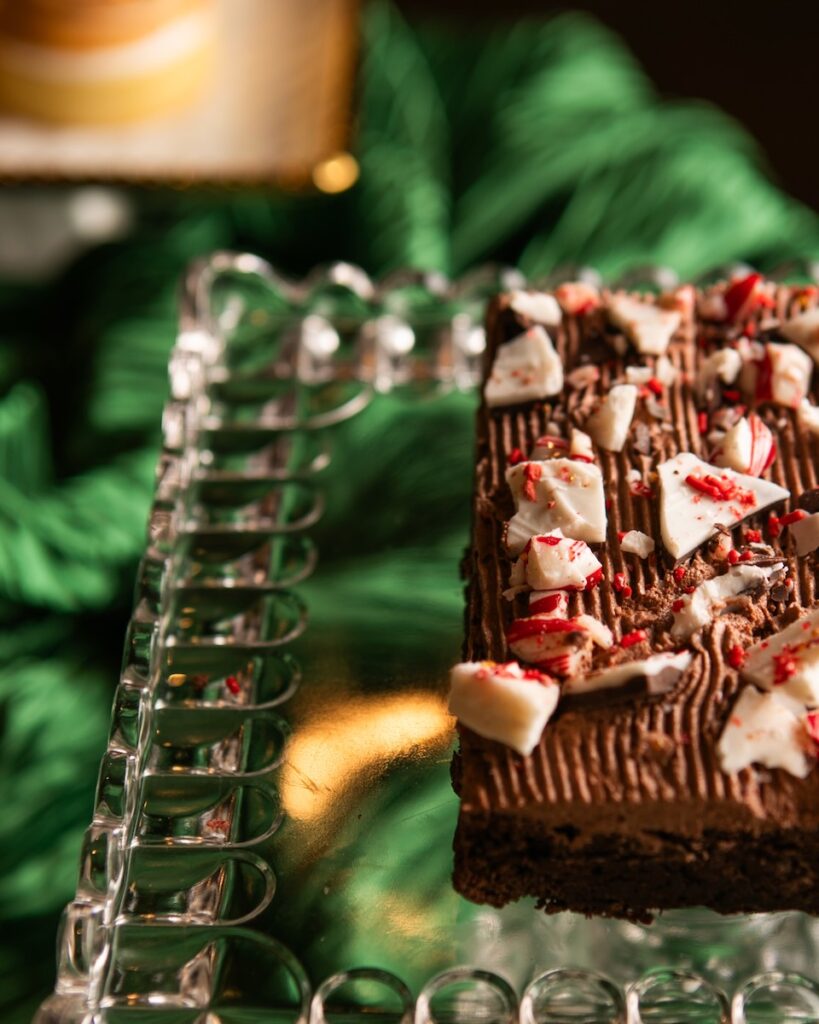 Vegan Brownies with Peppermint Icing by Lene Pietrusza.