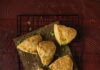 Savory Kale, Cheese, and Cornmeal Scones Savory Kale, Cheese, and Cornmeal Scones on a baking sheet.