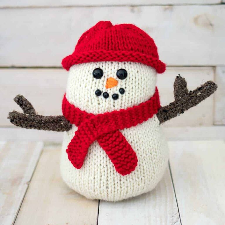 Easy Flat Knit Snowman 768x768
