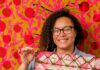 Textile Artist Addoley Dzegede Brings History to Life Ghanaian-American textile artist Addoley Dzegede in her Pittsburgh studio, working on a complex warp painting inspired by traditional kente cloth weaving and batik processes.