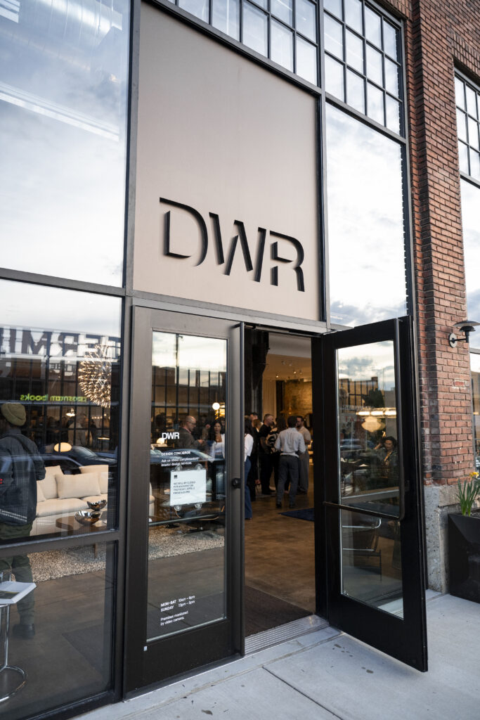 The outside of DWR with one of the doors open.