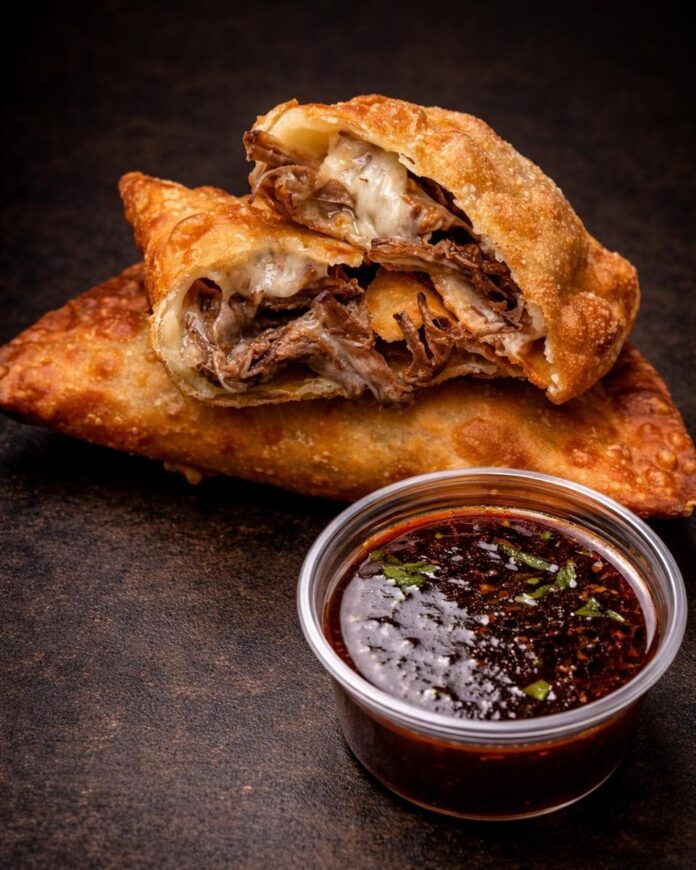 A stack of empanadas from Red Rican food truck.