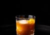 Barley Tea Old Fashioned A Barley Tea Old Fashioned in a short cocktail glass with an orange peel garnish.