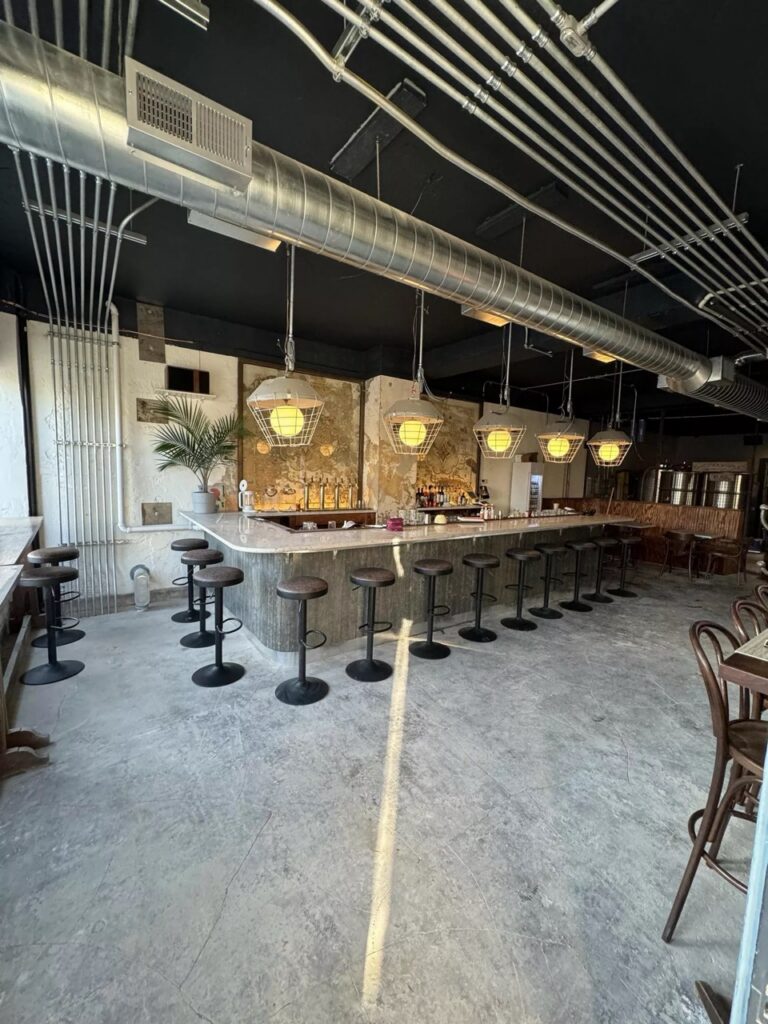The inside of the bar at Jackworth Ginger Beer in Pittsburgh.
