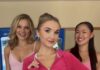 Get in Loser, We’re Seeing ‘Mean Girls’ by Pittsburgh CLO Three girls in pink clothing stand together smiling as the three plastics in Mean Girls.