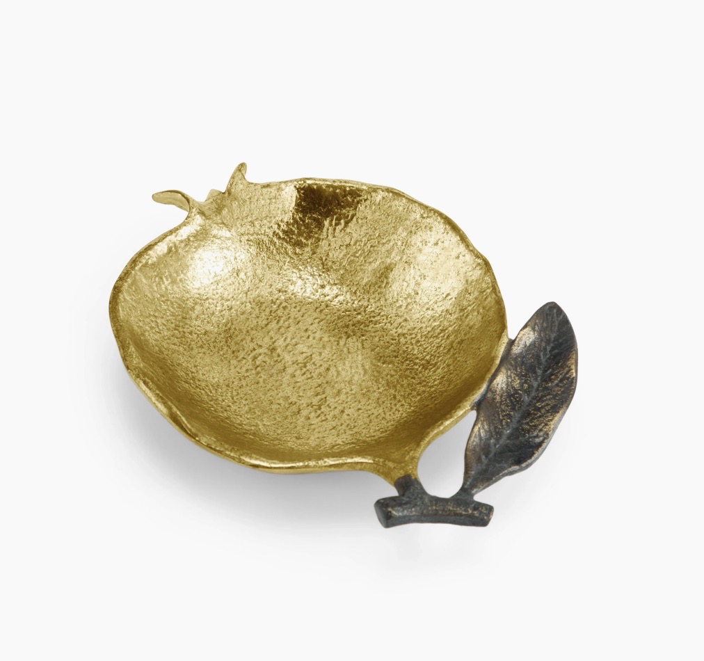 A gold pomegranate tray.