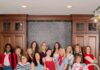 Express Yourself with Kitchen and Bath Inspiration at SPLASH in Pittsburgh: Head of the Table, July 2026 A group of the women sales team at Splash in a kitchen showroom with oak cabinets and counter and silver sink.