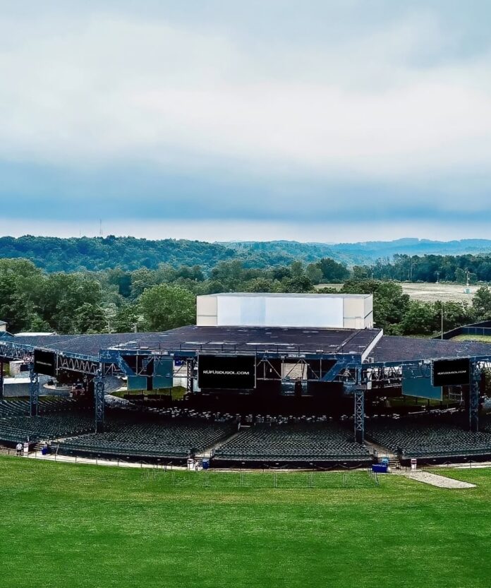 The view from the top of the general admission lawn hill at The Pavilion at Star Lake.